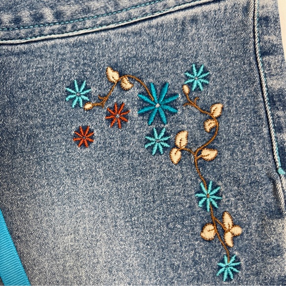 Mudd Jeans Juniors 7 Embroidered Tie Fly Flared Leg Vintage Bell 28x33 Hippie - Picture 3 of 8